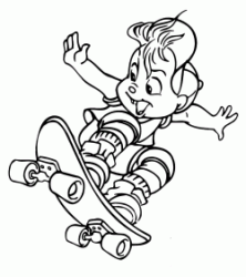 Alvin salta con lo skateboard
