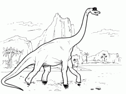 Il Brachiosauro cammina nel lago