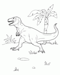 Il Tirannosauro Rex cammina nella giungla