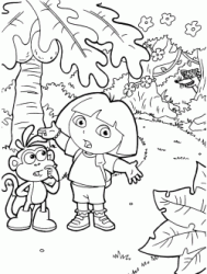 Dora e Boots cercano qualcosa che ha rubato Swiper