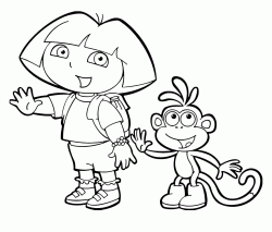 Dora l'esploratrice e la sua amica scimmia Boots salutano