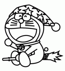 Doraemon vola sulla scopa