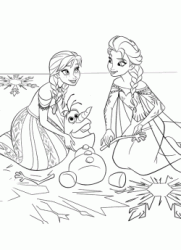 Elsa ed Anna cercano di sistemare Olaf