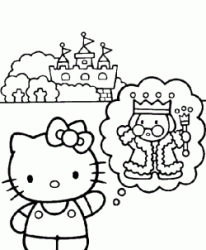 Hello Kitty davanti al castello