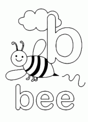 Lettera b in stampato minuscolo di bee (ape) in Inglese