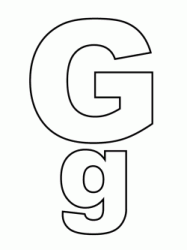 Lettera G stampato maiuscolo e minuscolo