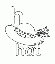 Lettera h in stampato minuscolo di hat (cappello) in Inglese