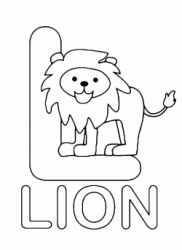 Lettera L in stampatello di lion (leone) in Inglese