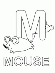 Lettera M in stampatello di mouse (topo) in Inglese
