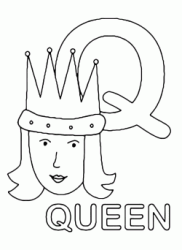 Lettera Q in stampatello di queen (regina) in Inglese