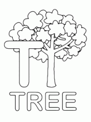 Lettera T in stampatello di tree (albero) in Inglese