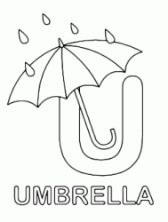 Lettera U in stampatello di umbrella (ombrello) in Inglese