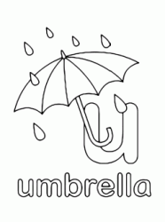 Lettera u in stampato minuscolo di umbrella (ombrello) in Inglese