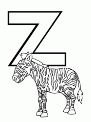 Lettera Z di zebra in stampatello