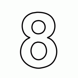 Numero 8 (otto) stampatello
