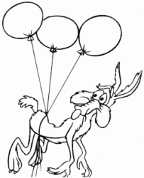 Wile E. Coyote vola con i palloncini