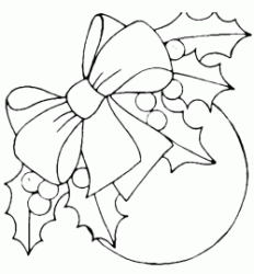 Palla di Natale con fiocco e vischio