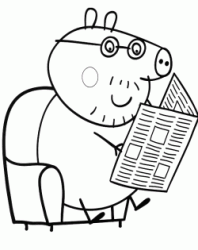 Papà Pig legge il giornale