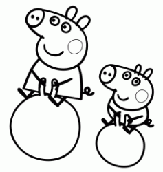 Peppa Pig e George fanno i giocolieri sulla palla