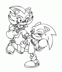 Shadow tira un pugno a Sonic