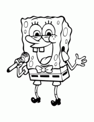 SpongeBob canta con il microfono