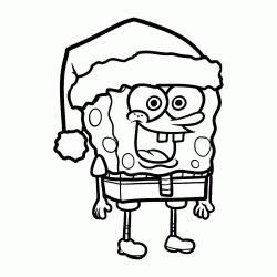 SpongeBob con il cappellino di Babbo Natale