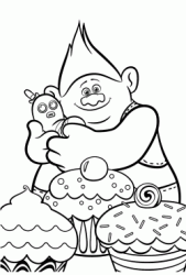 Il Troll Grandino e Mr Dinkles felici davanti a tanti dolci