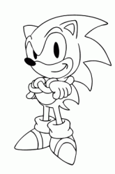 Sonic guarda compiaciuto con le braccia incrociate